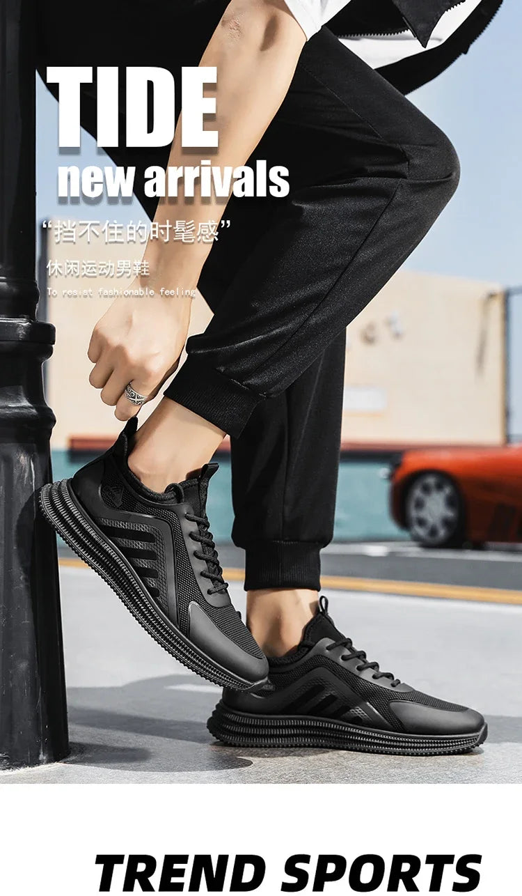 Men's Thin Flat Stain Resistant Lightweight Soft Sole Casual Comfortable Shoes Fashionable Streamlined Non-Slip Sneakers