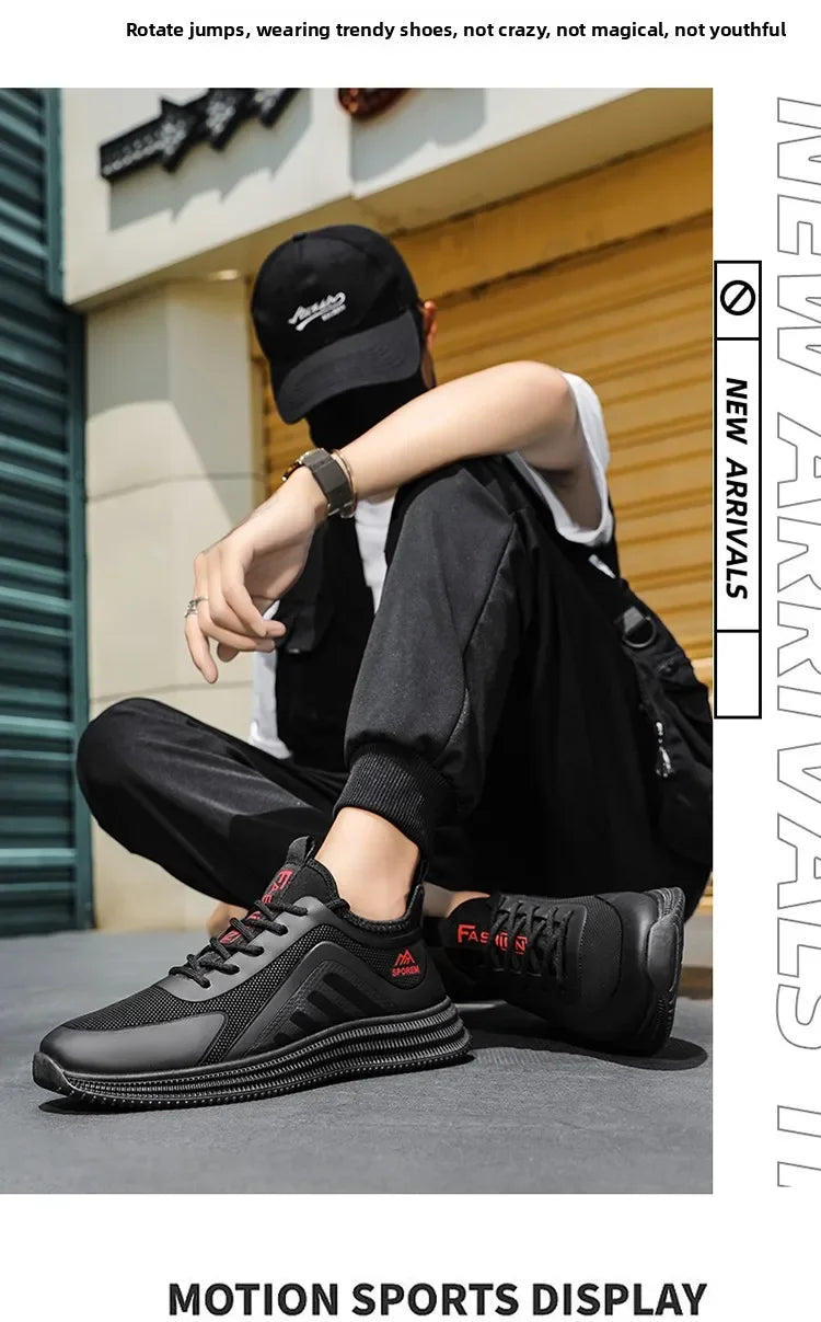 Men's Thin Flat Stain Resistant Lightweight Soft Sole Casual Comfortable Shoes Fashionable Streamlined Non-Slip Sneakers