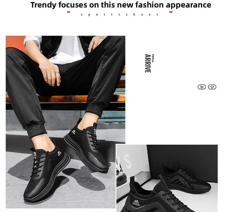 Men's Thin Flat Stain Resistant Lightweight Soft Sole Casual Comfortable Shoes Fashionable Streamlined Non-Slip Sneakers