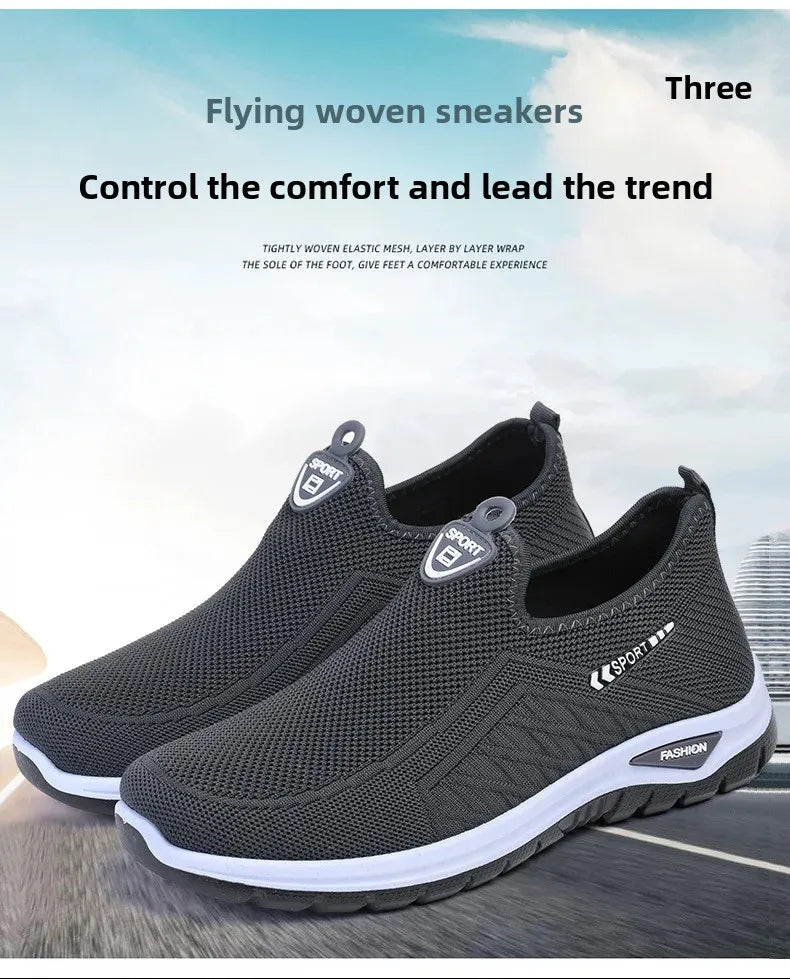 Beijing Old Man Canvas Shoes Men's Anti-Slip Casual Sports Slip-On Breathable Lightweight Comfortable Walking Shoes