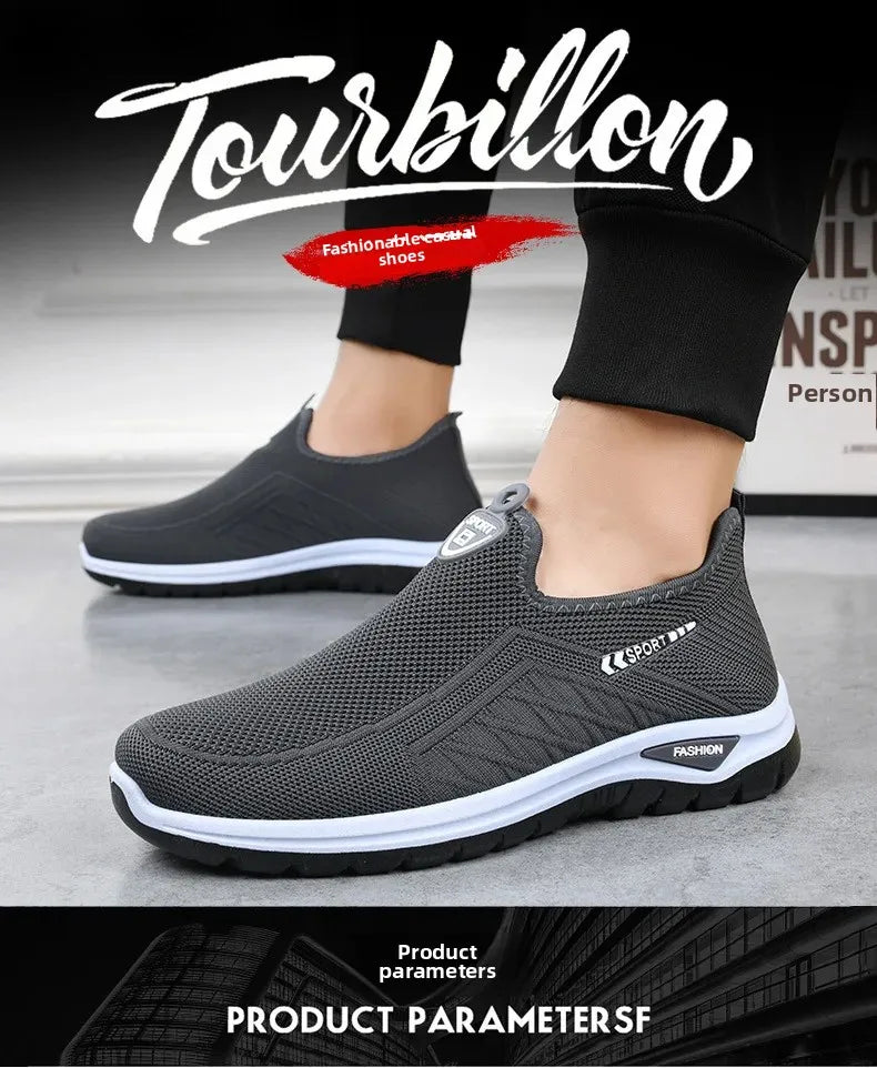 Beijing Old Man Canvas Shoes Men's Anti-Slip Casual Sports Slip-On Breathable Lightweight Comfortable Walking Shoes