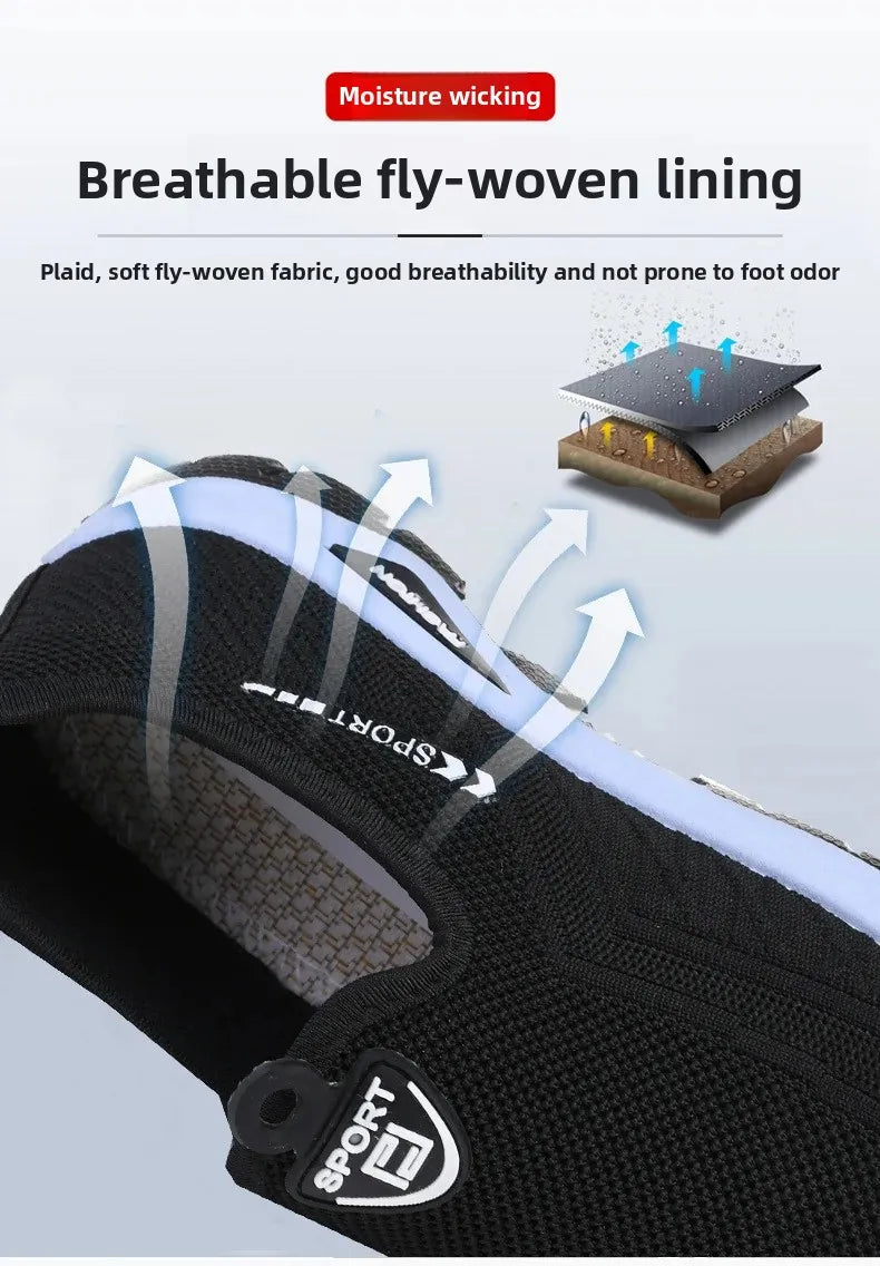 Beijing Old Man Canvas Shoes Men's Anti-Slip Casual Sports Slip-On Breathable Lightweight Comfortable Walking Shoes