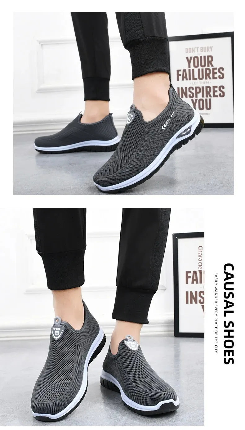 Beijing Old Man Canvas Shoes Men's Anti-Slip Casual Sports Slip-On Breathable Lightweight Comfortable Walking Shoes