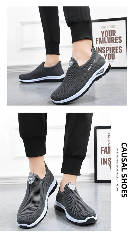Beijing Old Man Canvas Shoes Men's Anti-Slip Casual Sports Slip-On Breathable Lightweight Comfortable Walking Shoes