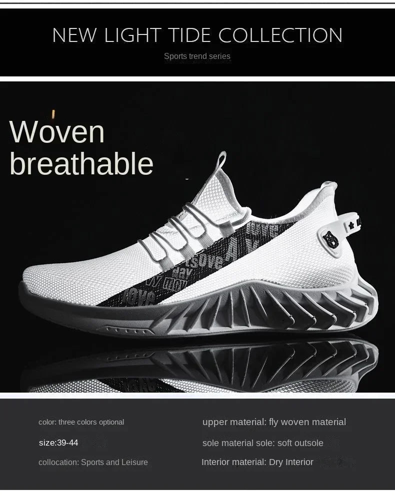 Breathable mesh casual sports shoes, spring and autumn soft soled running shoes, coconut fashionable men's shoes, men's shoes