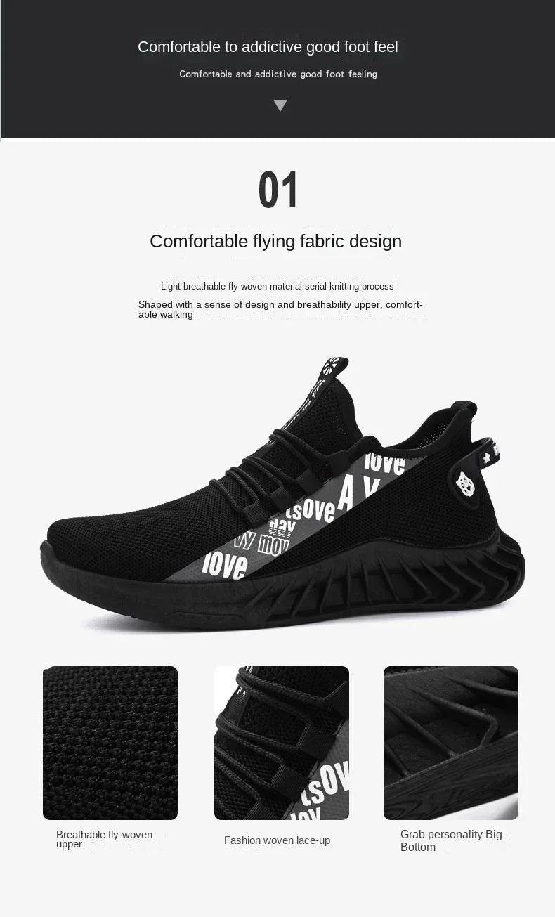 Breathable mesh casual sports shoes, spring and autumn soft soled running shoes, coconut fashionable men's shoes, men's shoes