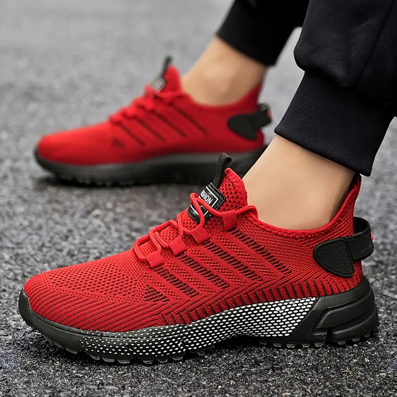Daily Comfort Men's Breathable Non-Slip Casual Sneakers - Yellow and Black Mesh Design,