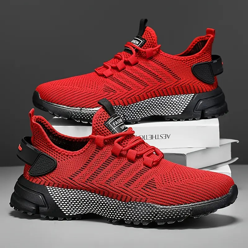 Daily Comfort Men's Breathable Non-Slip Casual Sneakers - Yellow and Black Mesh Design,