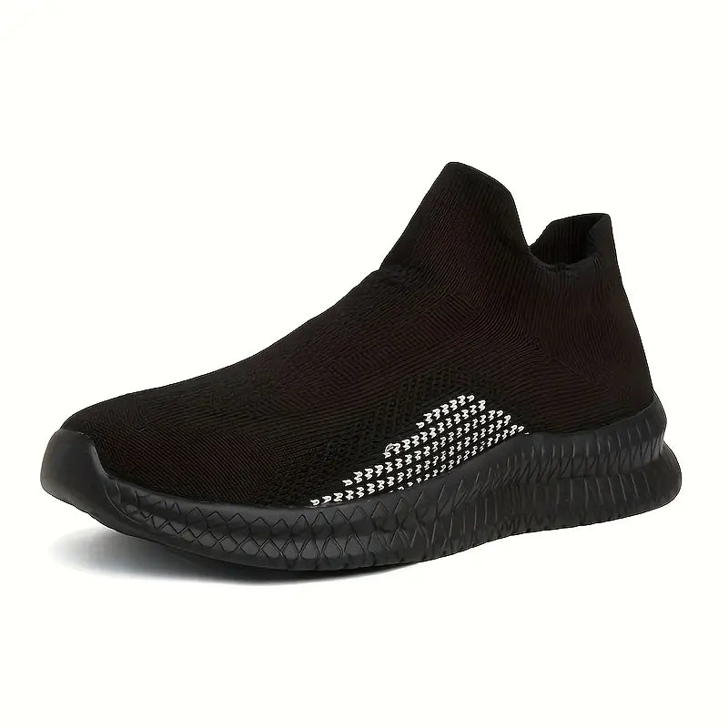 Men'S Low Top Slip-On Sneakers - White Fabric Upper, Breathable Mesh Lining, Non-Slip Sole, Casual Comfort Shoes