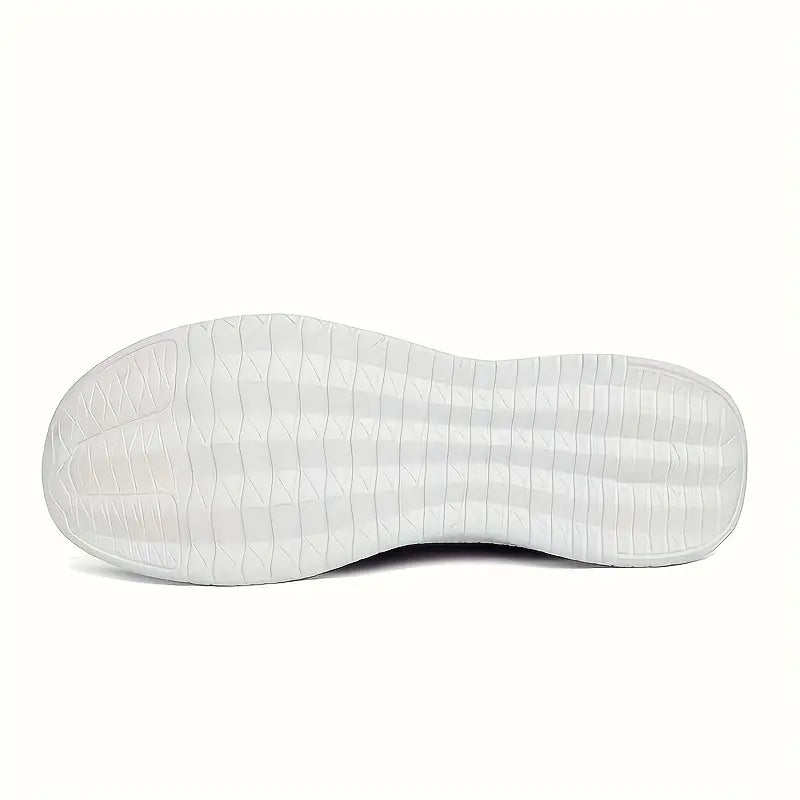 Men'S Low Top Slip-On Sneakers - White Fabric Upper, Breathable Mesh Lining, Non-Slip Sole, Casual Comfort Shoes