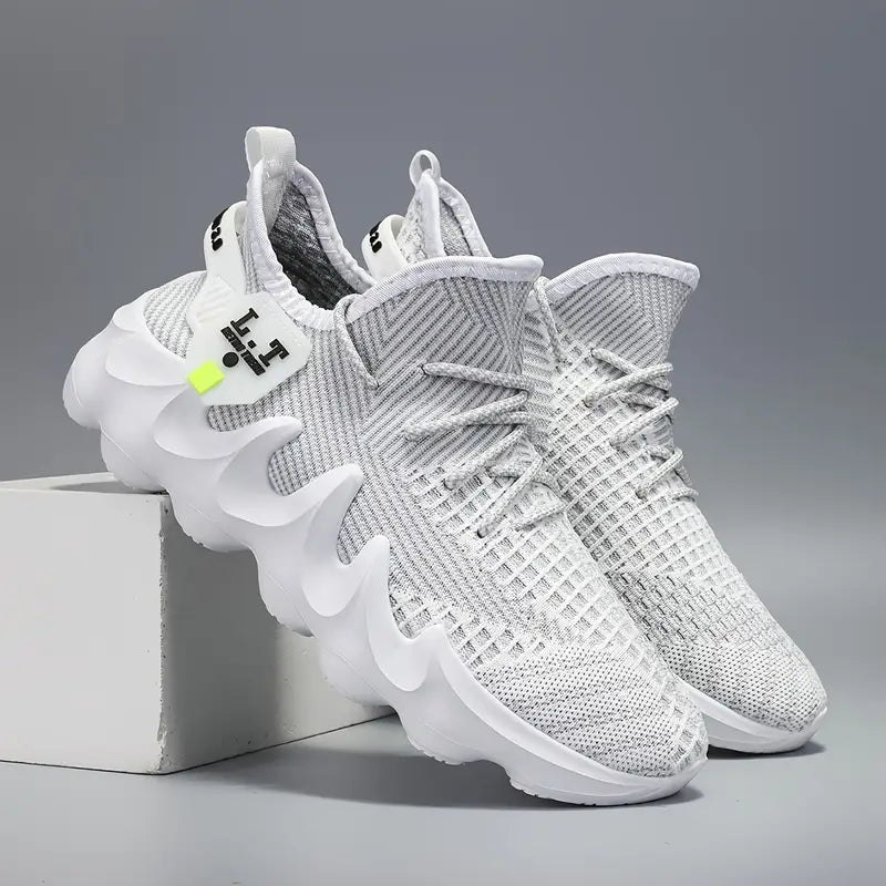 Men'S Fashion Sneakers, Striped Pattern, Low-Top, Breathable Fabric, EVA Sole, No Lining, Casual Running Shoes