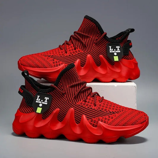 Men'S Fashion Sneakers, Striped Pattern, Low-Top, Breathable Fabric, EVA Sole, No Lining, Casual Running Shoes