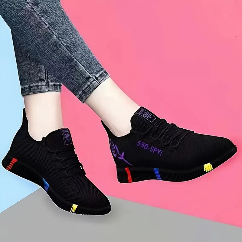 Women'S Breathable Slip-On Sneakers - Soft Fabric Upper, Red Accents, Comfortable Low-Top Design for Casual