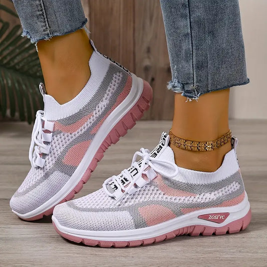 Women's New White Casual Sneakers, Plus Size Lightweight Soft Sole Comfortable Anti-Slip Walking Shoes,