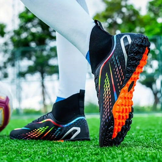 High-Top Breathable Soccer Cleats for Training & Competition - Non-Slip Athletic Footwear for All Seasons