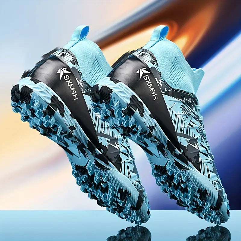 AOPLUS Men's Stylish High-Top Soccer Cleats - Lightweight, Breathable Mesh Lining, Durable