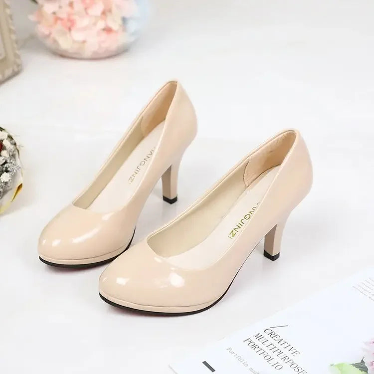 Plus Size European And American Style High Heel Sandals Women's 2025 New Design Thick Heel One Character Strap Head High Heels