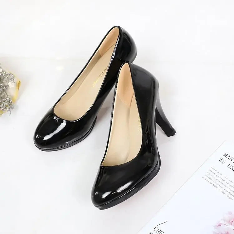 Plus Size European And American Style High Heel Sandals Women's 2025 New Design Thick Heel One Character Strap Head High Heels