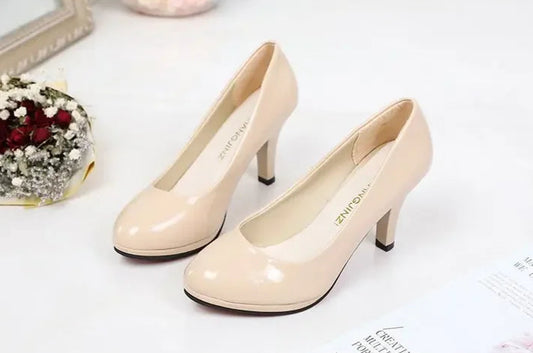 Plus Size European And American Style High Heel Sandals Women's 2025 New Design Thick Heel One Character Strap Head High Heels