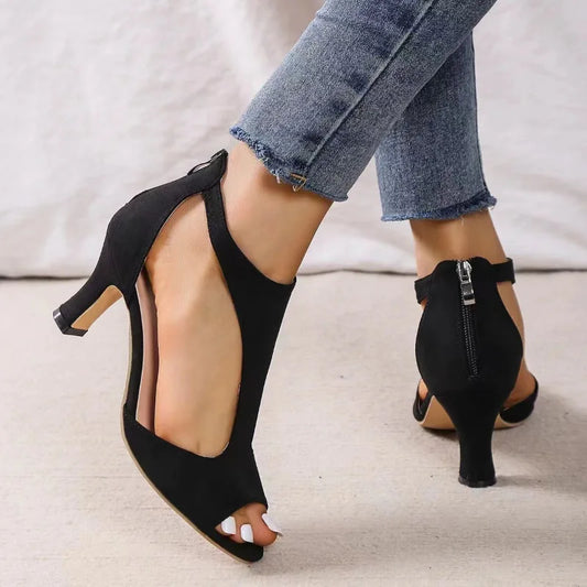 Toe Shape Square toe Upper Material Rubber Heel Type Square heel Heel Height High (5CM - 8CM) Pump Type Ankle Strap Origin Mainland China