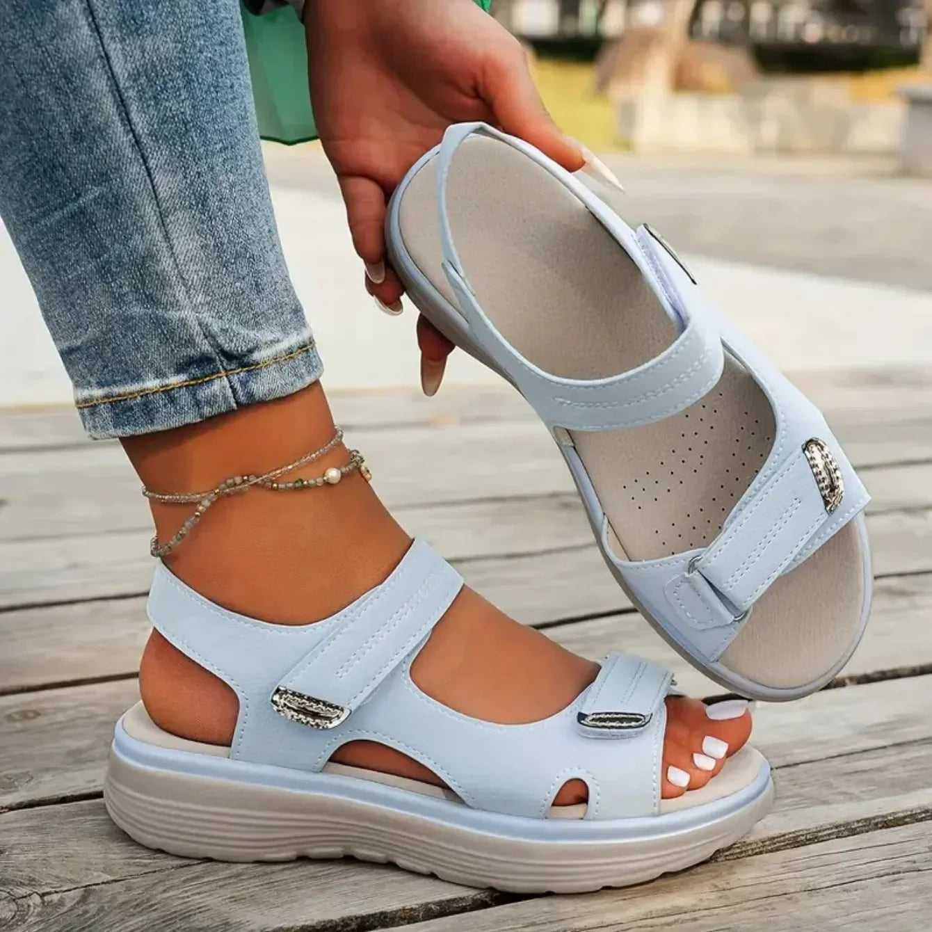 Sandals Fashion Durable Sandals Ladies2025 New Travel Women Shoes Outdoor Beach Slippers Lightweight Platform Sandals