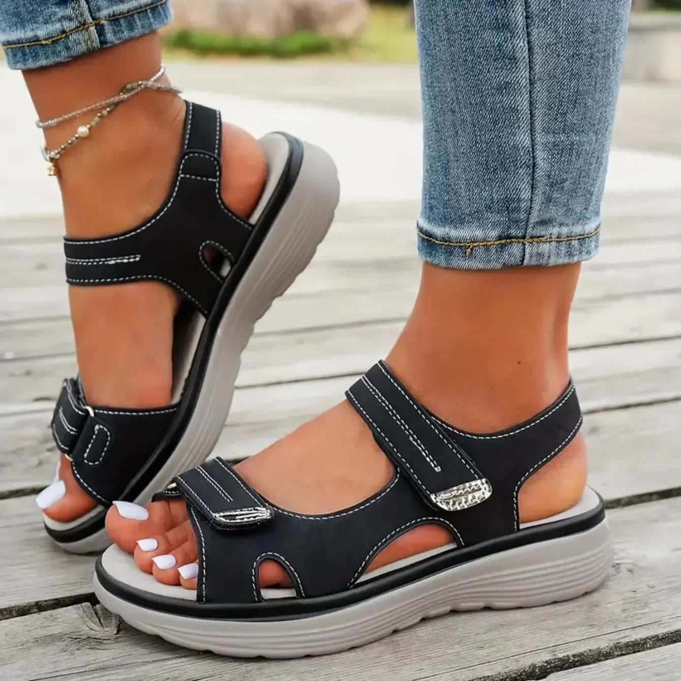 Sandals Fashion Durable Sandals Ladies2025 New Travel Women Shoes Outdoor Beach Slippers Lightweight Platform Sandals