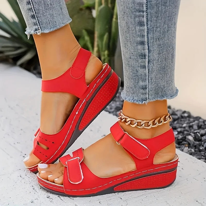 New Open Toe Fashion Women's Sandals Summer 2025Soft Sexy Womens Sandals Wedge Buckle Women's Orthopedic Sandal Footwear Female