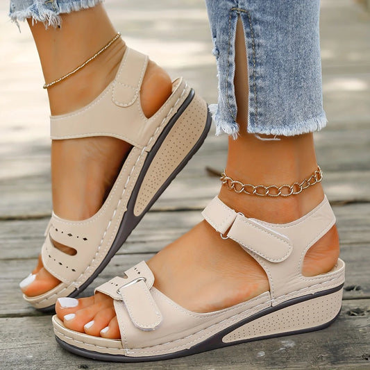 New Open Toe Fashion Women's Sandals Summer 2025Soft Sexy Womens Sandals Wedge Buckle Women's Orthopedic Sandal Footwear Female