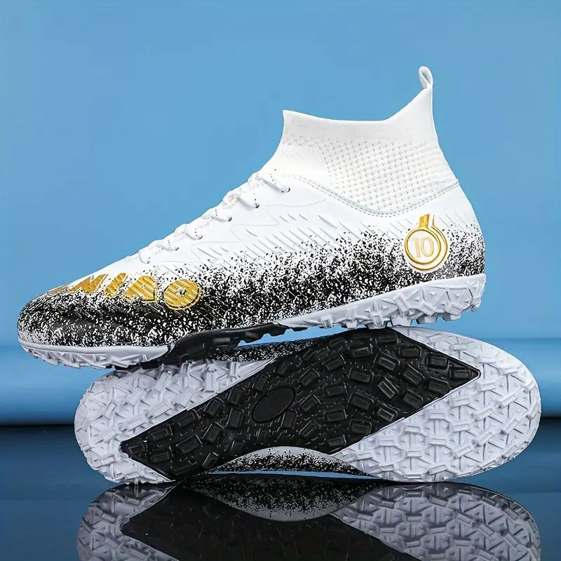 Men'S High-Top Soccer Cleats - Breathable, Lightweight, Non-Slip Training Shoes with Widened Sole