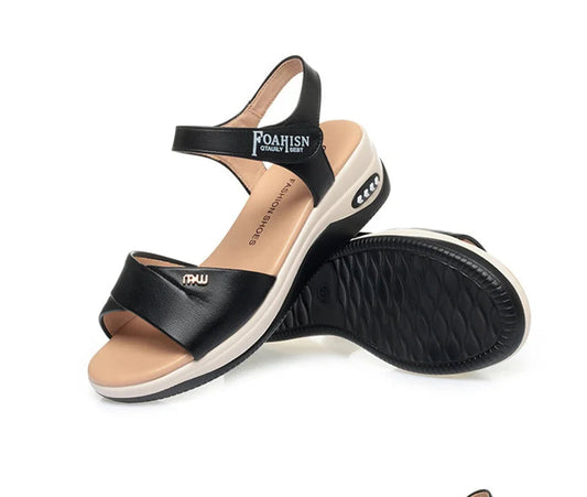 Summer New Women Comfy Roman Wedge Sandals Low Heels Beach Shoes Retro Fashion