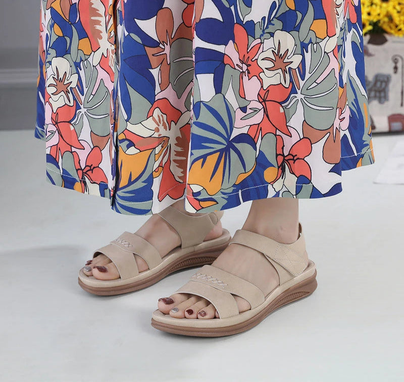 New 2025 European And American Sandals For Women Cross-Border Casual Lightweight Large Size Retro Wedge Comfortable Sandals
