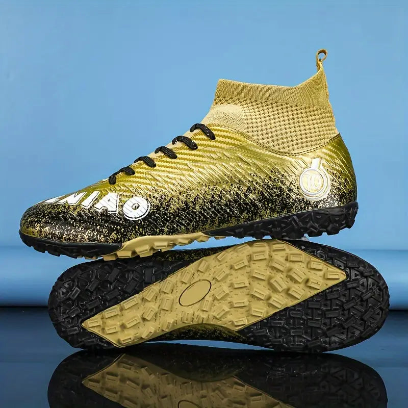 Men'S High-Top Soccer Cleats - Breathable, Lightweight, Non-Slip Training Shoes with Widened Sole