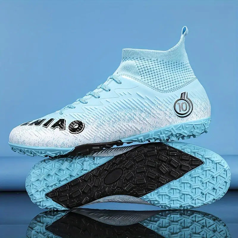 Men'S High-Top Soccer Cleats - Breathable, Lightweight, Non-Slip Training Shoes with Widened Sole