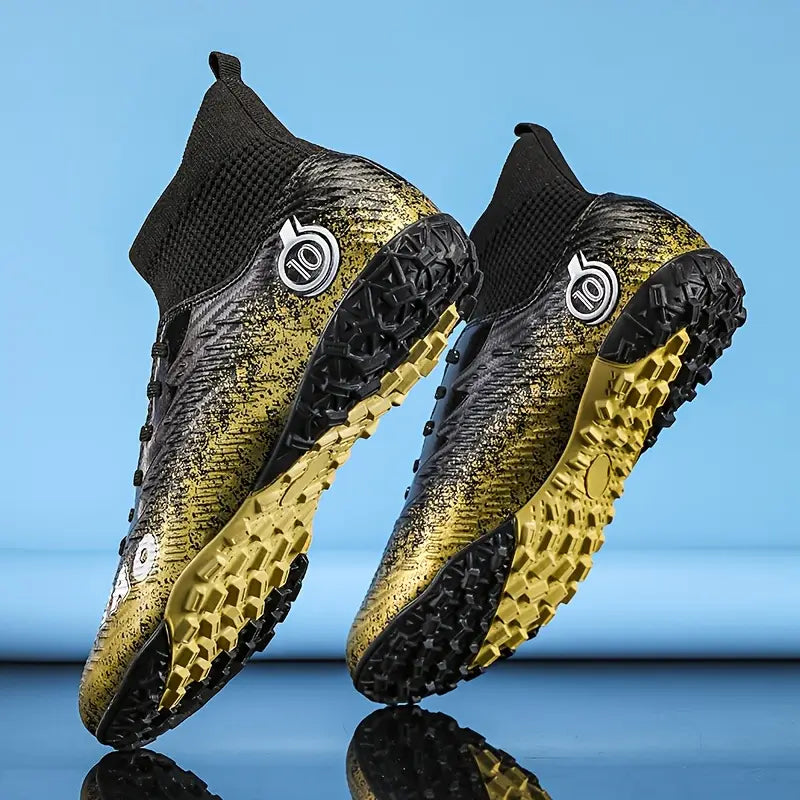 Men'S High-Top Soccer Cleats - Breathable, Lightweight, Non-Slip Training Shoes with Widened Sole