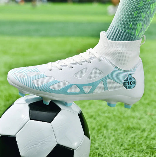 Professional Soccer Shoes Men Outdoor High-Top Sports Football Boots Boots Ag/Fg Long Spikes Artificial Grass Training Match
