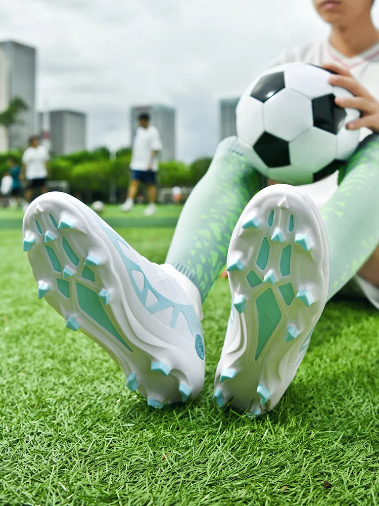 Professional Soccer Shoes Men Outdoor High-Top Sports Football Boots Boots Ag/Fg Long Spikes Artificial Grass Training Match