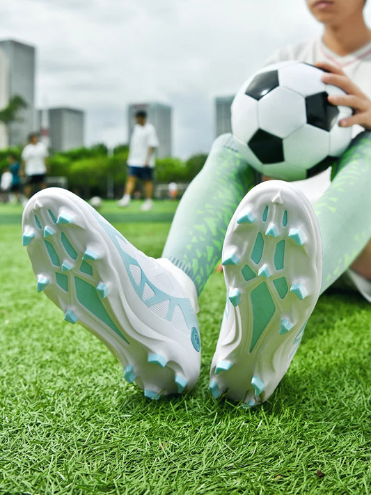 Professional Soccer Shoes Men Outdoor High-Top Sports Football Boots Boots Ag/Fg Long Spikes Artificial Grass Training Match