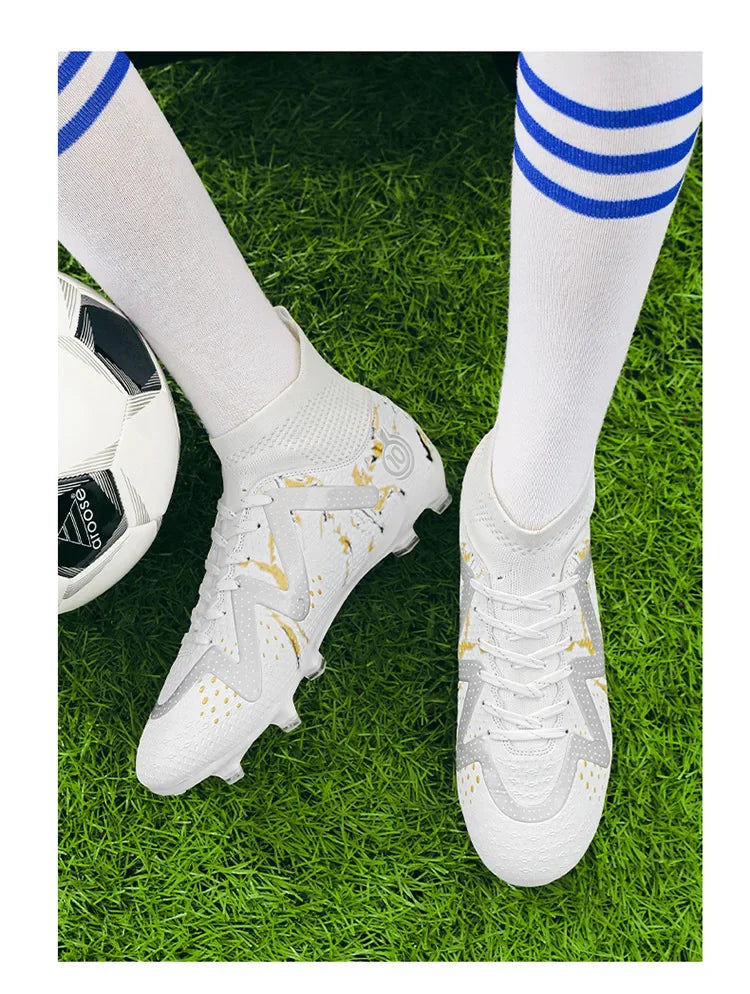 New Cross-Border Men's Football Shoes Anti-Slip Chunky Nails Professional Grass Football Competition And Training Shoes