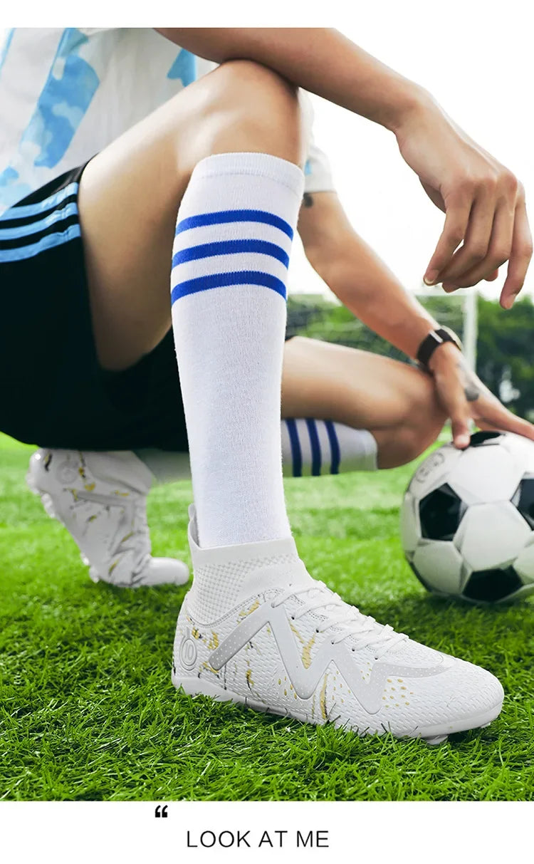 New Cross-Border Men's Football Shoes Anti-Slip Chunky Nails Professional Grass Football Competition And Training Shoes