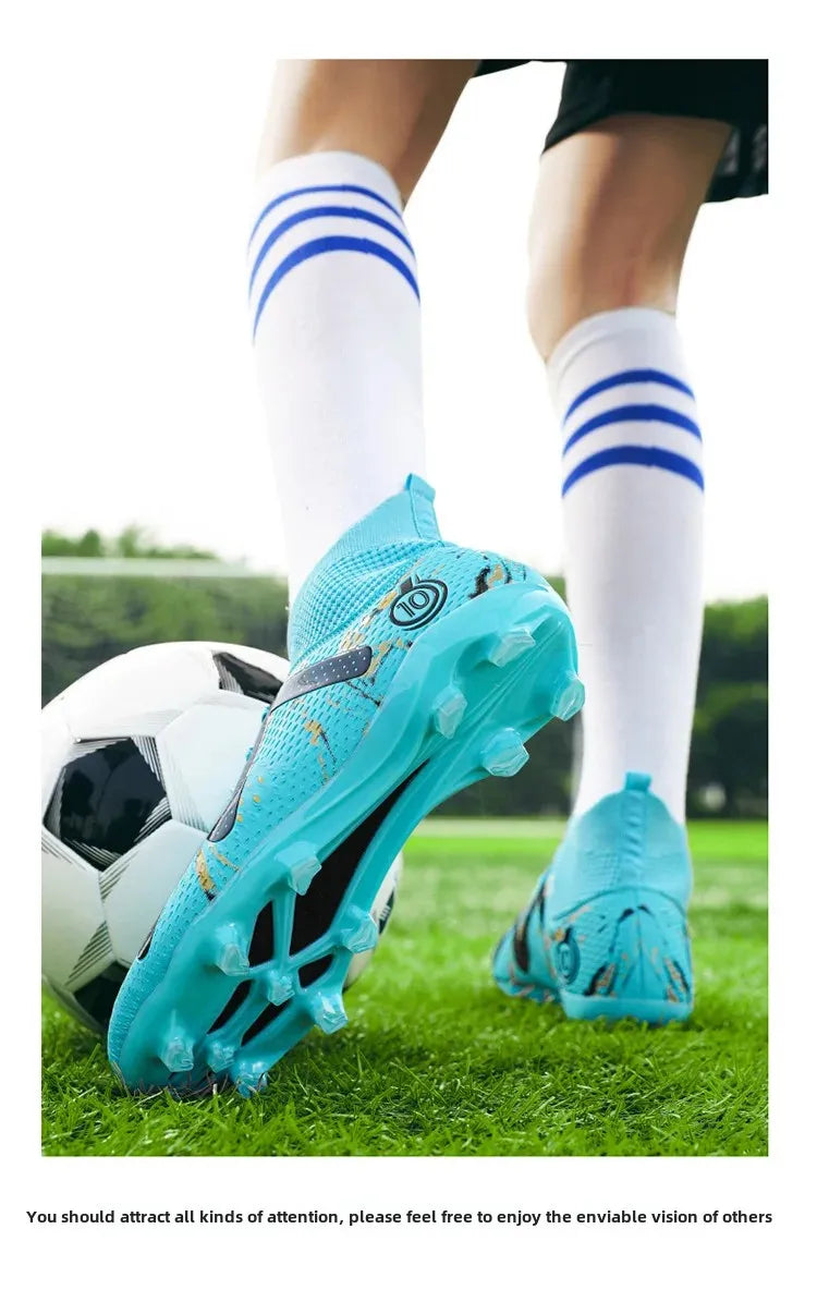 New Cross-Border Men's Football Shoes Anti-Slip Chunky Nails Professional Grass Football Competition And Training Shoes