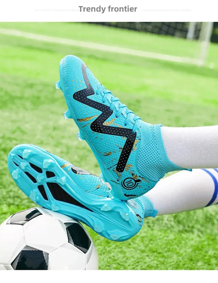 New Cross-Border Men's Football Shoes Anti-Slip Chunky Nails Professional Grass Football Competition And Training Shoes