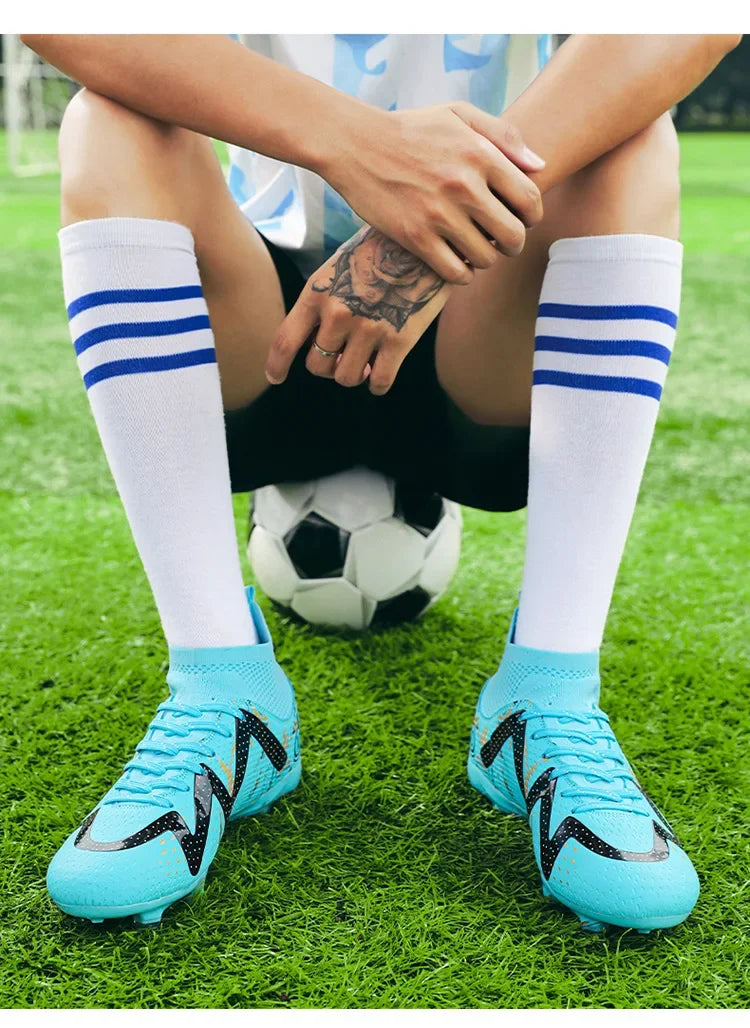 New Cross-Border Men's Football Shoes Anti-Slip Chunky Nails Professional Grass Football Competition And Training Shoes