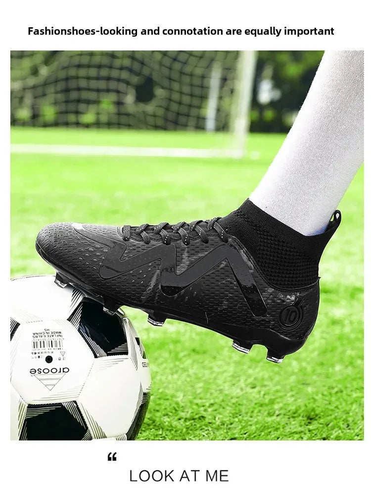 New Cross-Border Men's Football Shoes Anti-Slip Chunky Nails Professional Grass Football Competition And Training Shoes