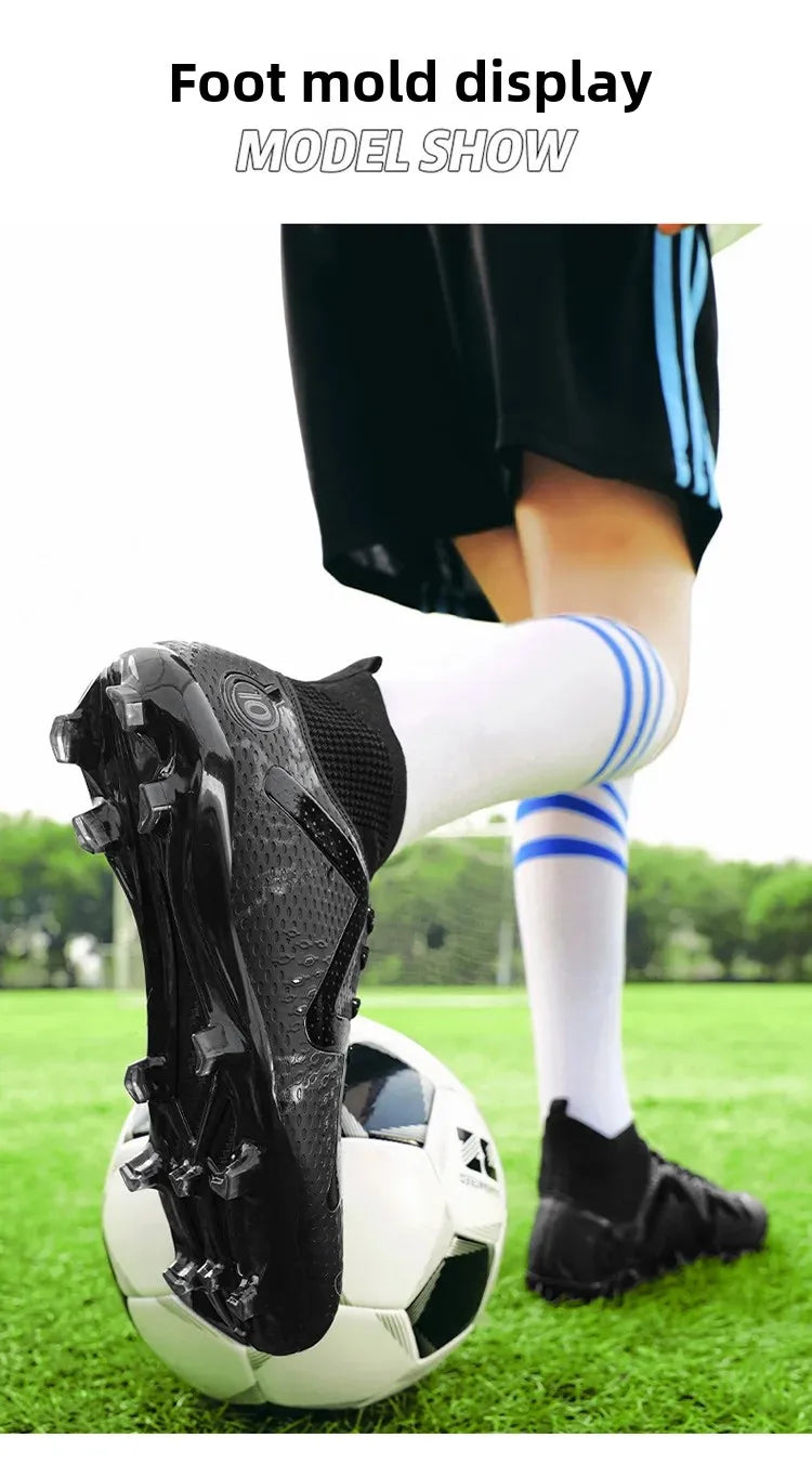 New Cross-Border Men's Football Shoes Anti-Slip Chunky Nails Professional Grass Football Competition And Training Shoes