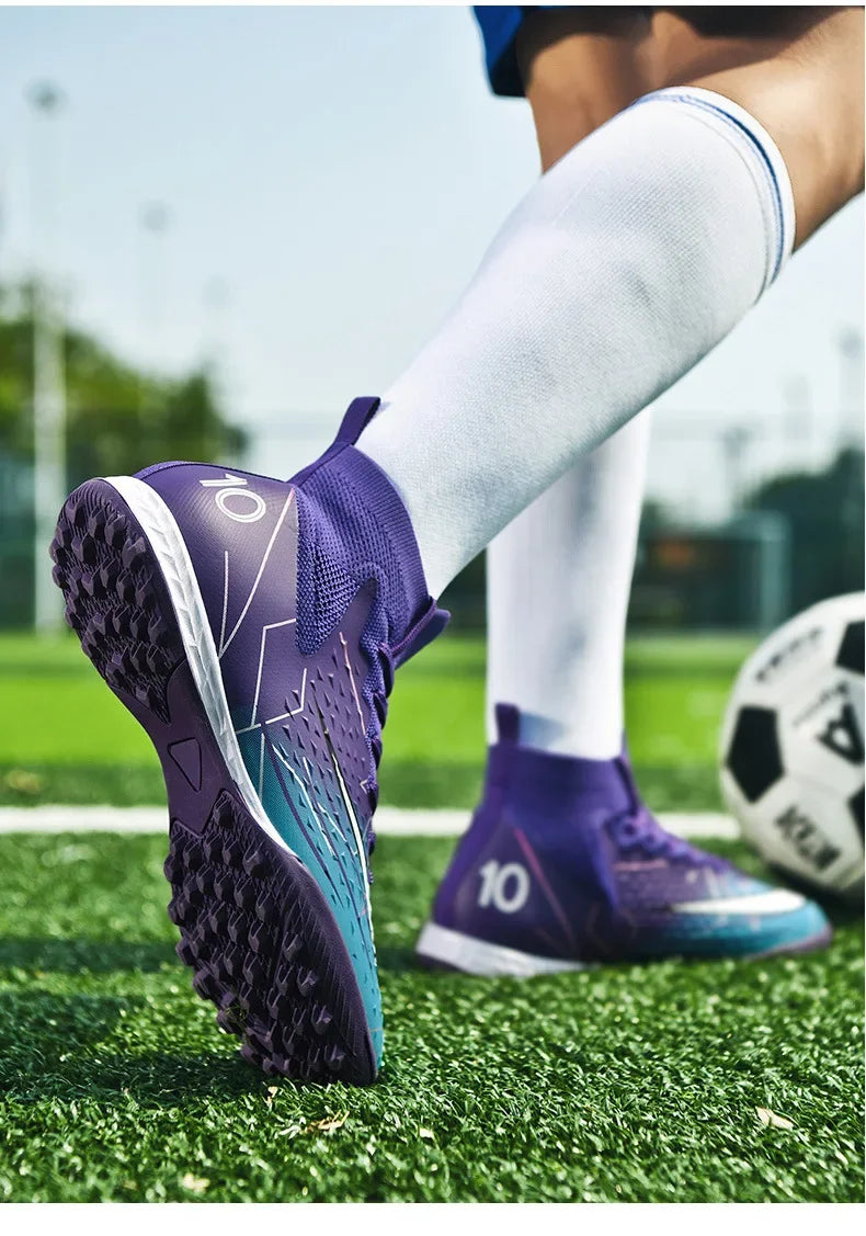 Unisex Football Shoes Training Grass Field Anti-slip Professional Competition Shoe Outdoor Sports Student Spike Shoe
