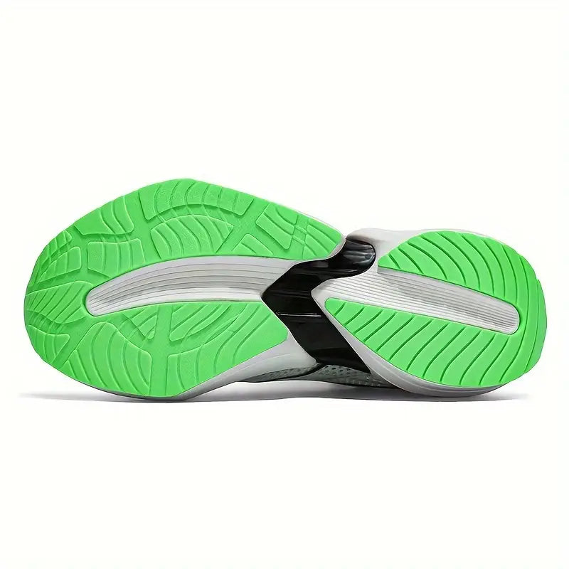 Men's Slip-On Sneakers - Breathable Running Shoes with Geometric & Letter Print for Gym & Casual Attire