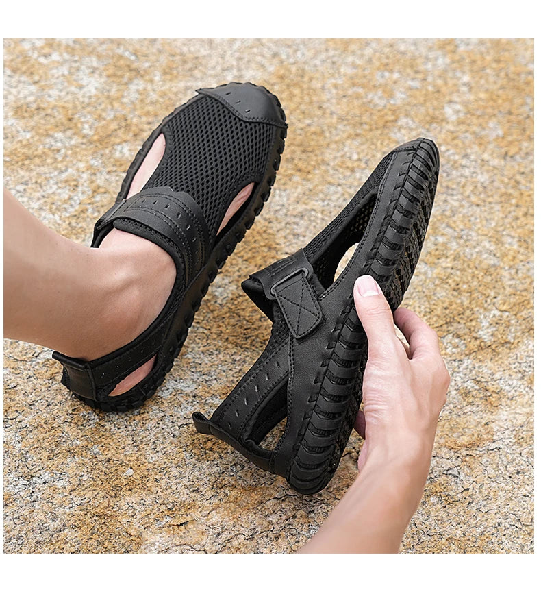 Summer Men Sandals Genuine Leather Men's Casual Shoes Outdoor Men Leather Sandals for Men Beach Shoes Roman men's Shoes