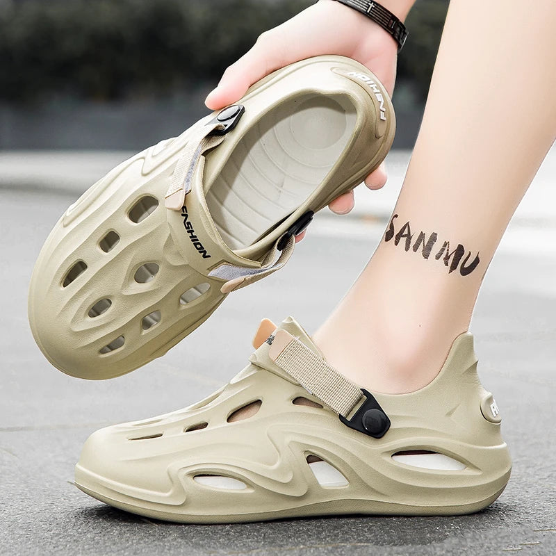 Couple Models for Men, Women, Adults and Children, New Summer Non-Slip and Anti-Odor Slippers, Two-Wear Thick-Soled Beach Shoes
