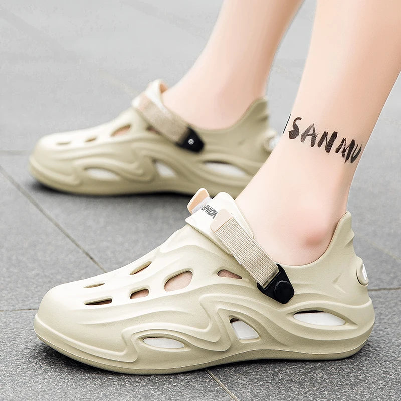 Couple Models for Men, Women, Adults and Children, New Summer Non-Slip and Anti-Odor Slippers, Two-Wear Thick-Soled Beach Shoes