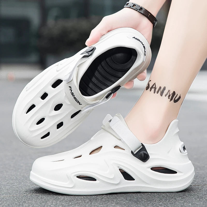 Couple Models for Men, Women, Adults and Children, New Summer Non-Slip and Anti-Odor Slippers, Two-Wear Thick-Soled Beach Shoes